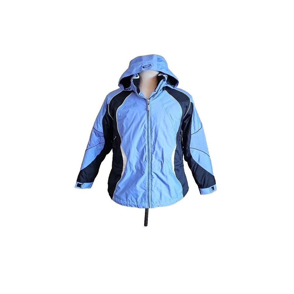 Obermeyer Women’s Nylon Hooded Ski Jacket Ridgeline White X4 Outer Layer Size 14